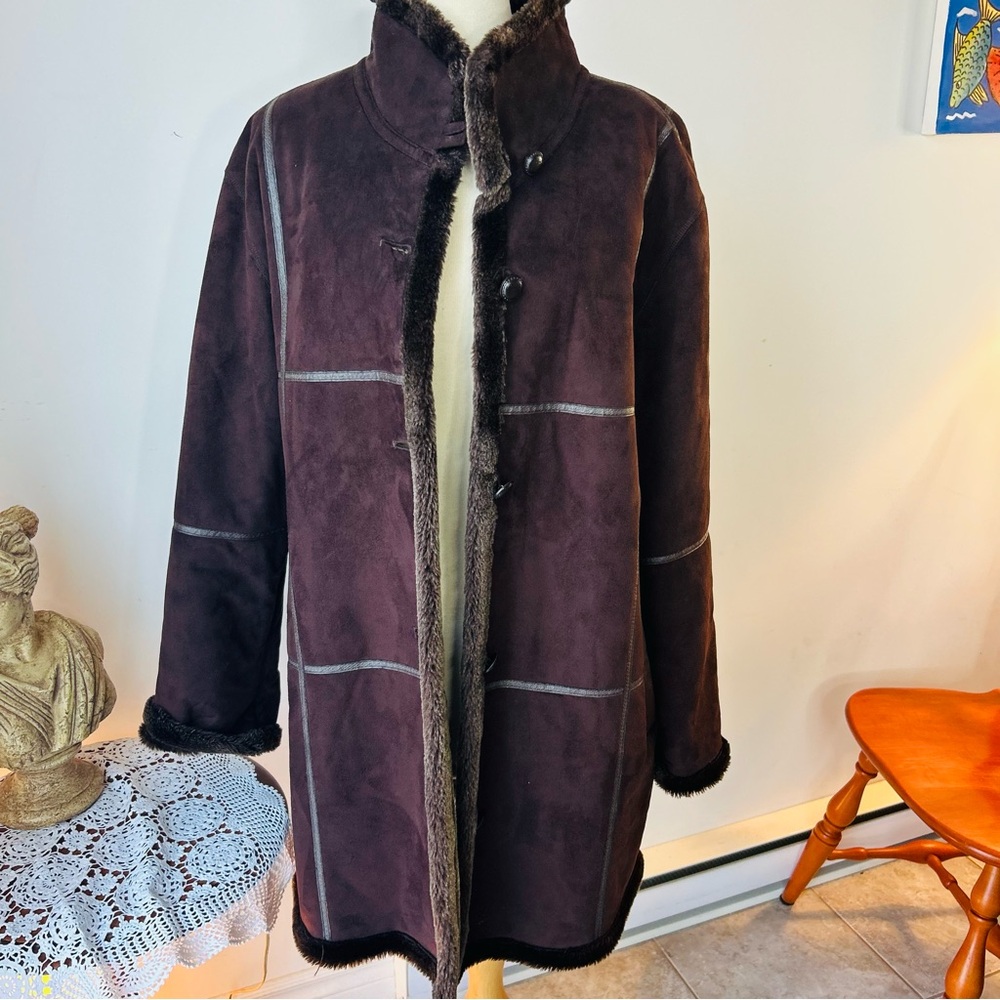 Women's Brown Shearling Coat vintage manteaux manteaux
